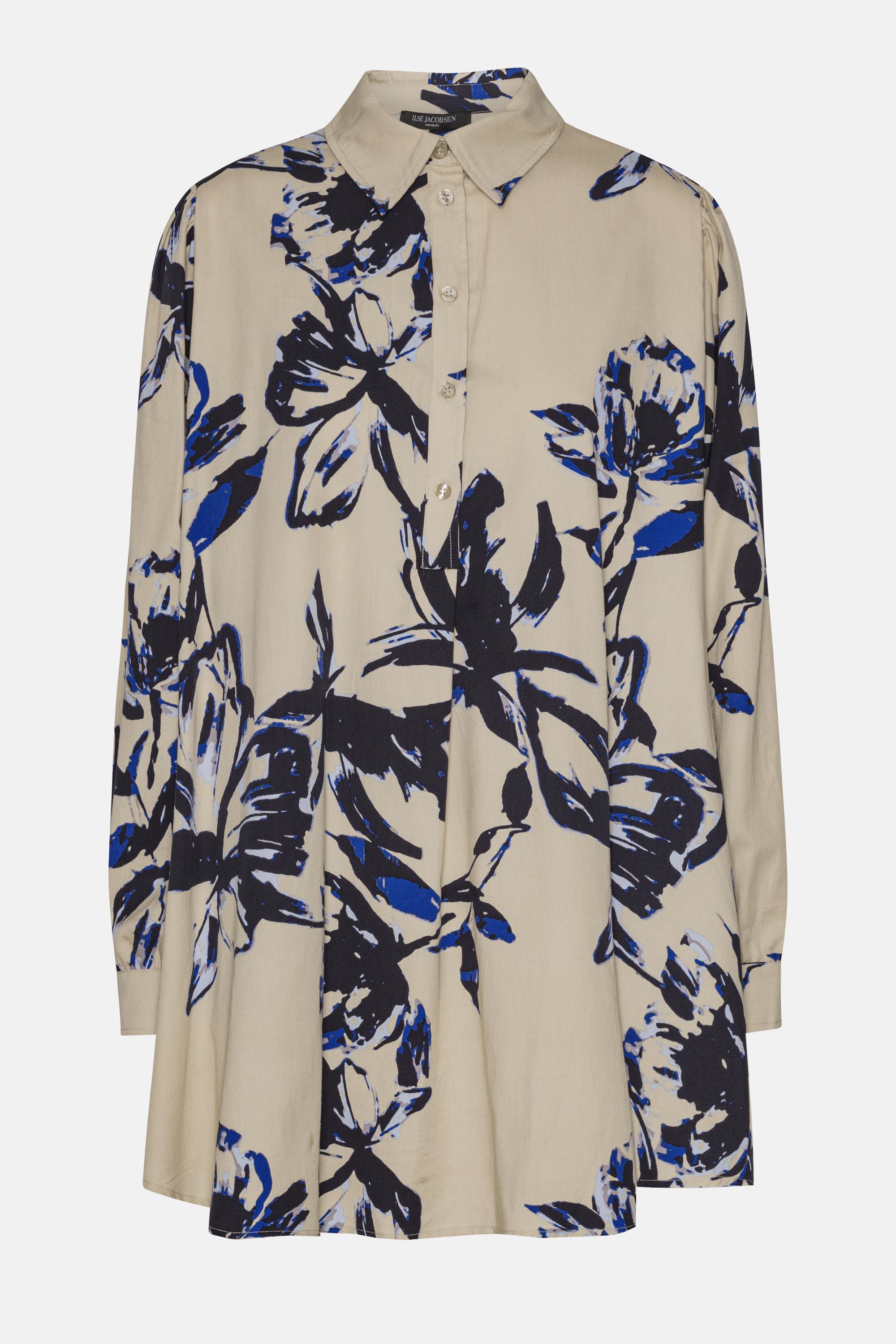Lang Tunika Kjole - Sand Artsy Stroke Flower